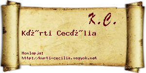 Kürti Cecília névjegykártya